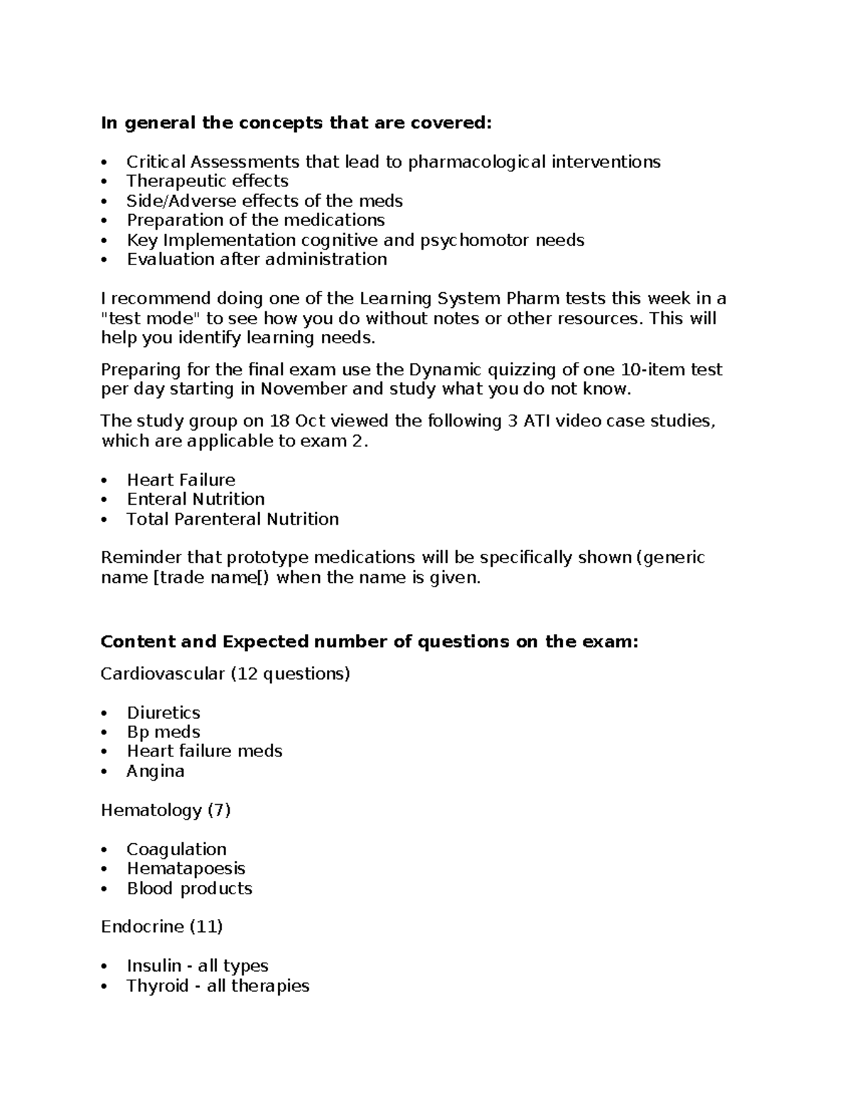 Exam 2 NP2 Pharmacology Study Guide Review - Studocu