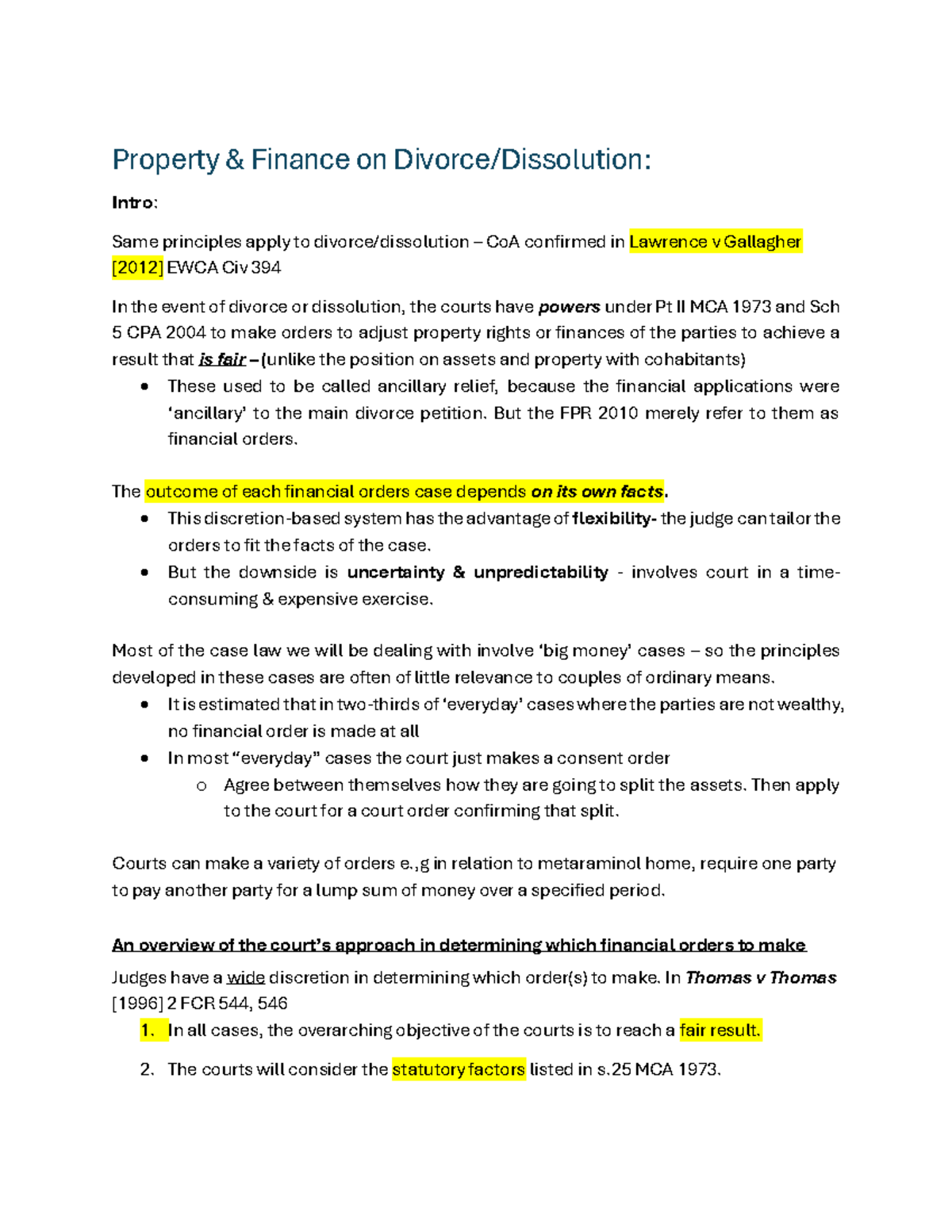 Financial Orders on Divorce: Principles and Court Approaches (Laws ...