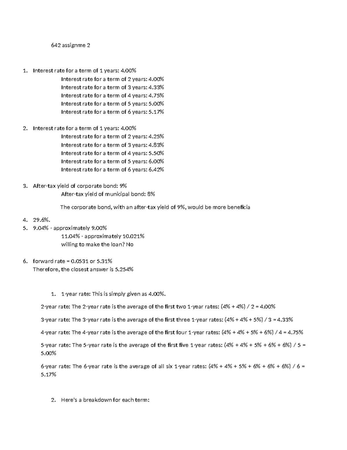 Math 642 Assignment 2: Interest Rates and Loan Calculations Overview ...
