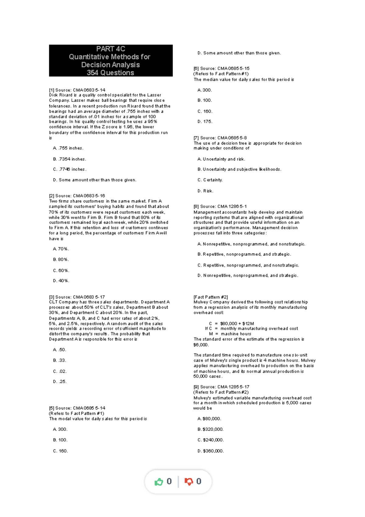 MAS - Quantitative Analysis - PART 4C Quantitative Methods for Decision ...