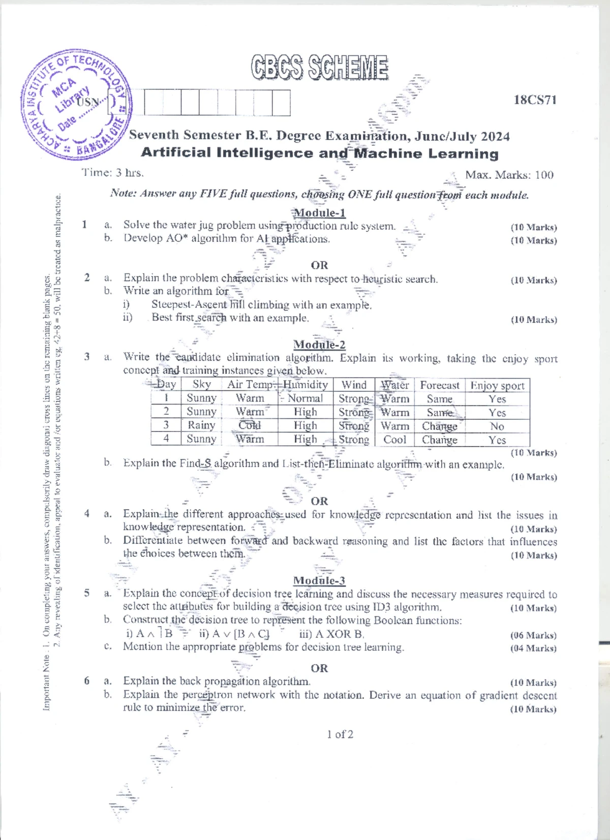 End Semester Exam: Machine Learning (BDA 602) - Nov 2018 - Studocu