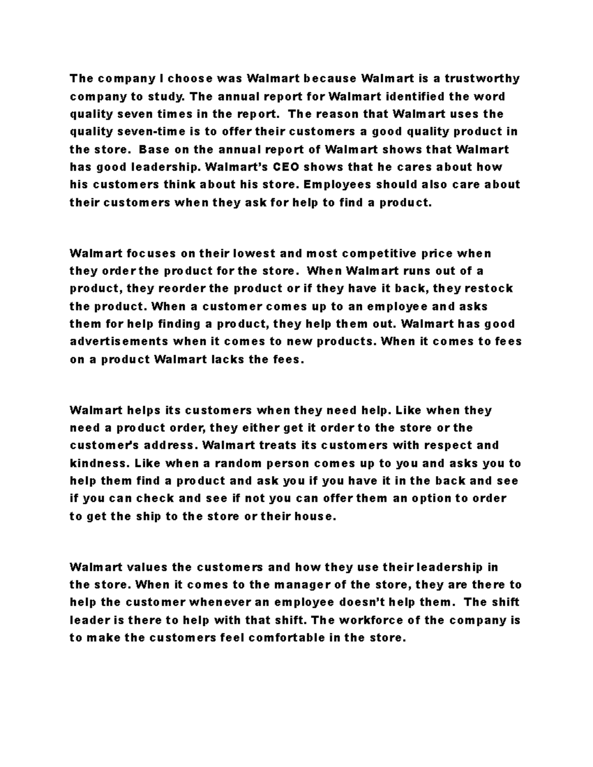 Walmart Operations Analysis - Unit 6 Essay Project - Studocu