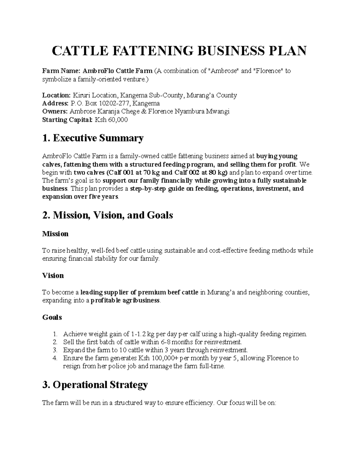 ANIMAL FATTENING BUSINESS PLAN PDF visual data 6