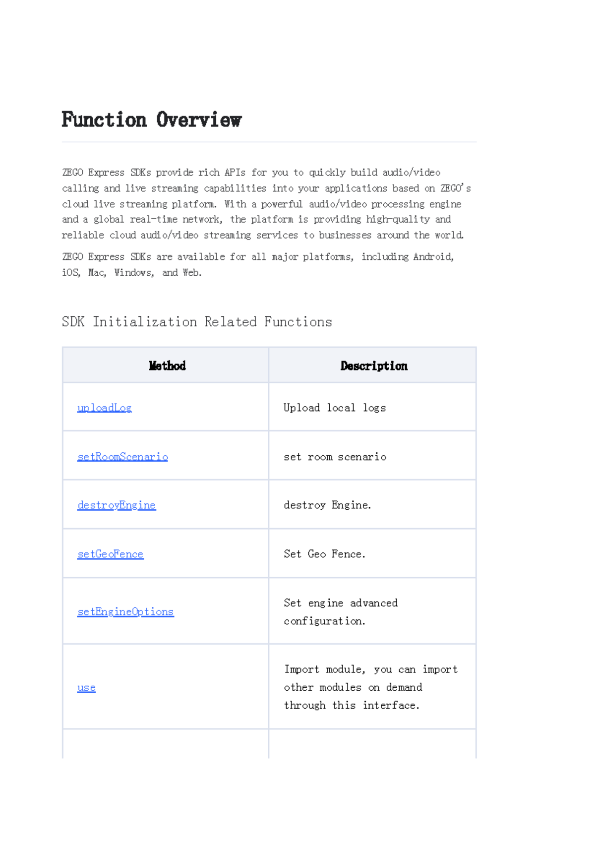 Zego Cloud API Overview: Key Functions & Features for SDKs - Studocu