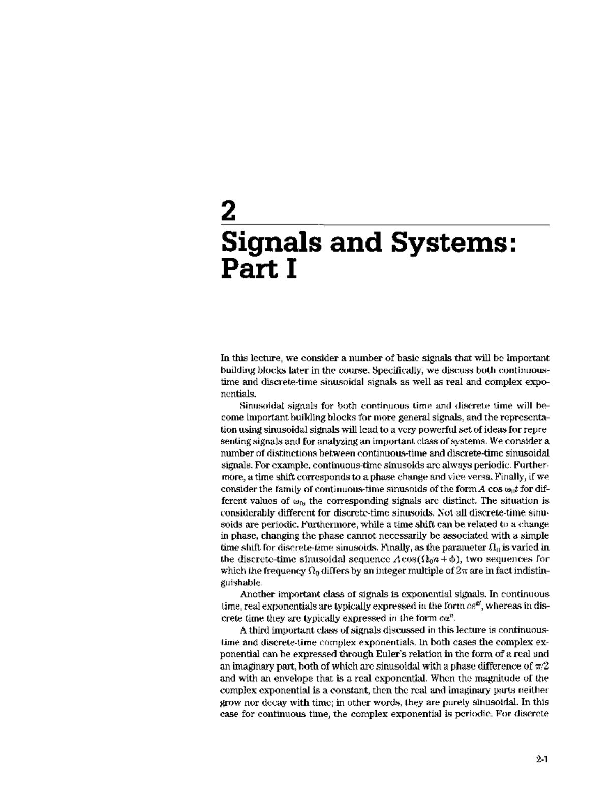 Signals and Systems (Lecture 2): Basic Signals Overview - Studocu