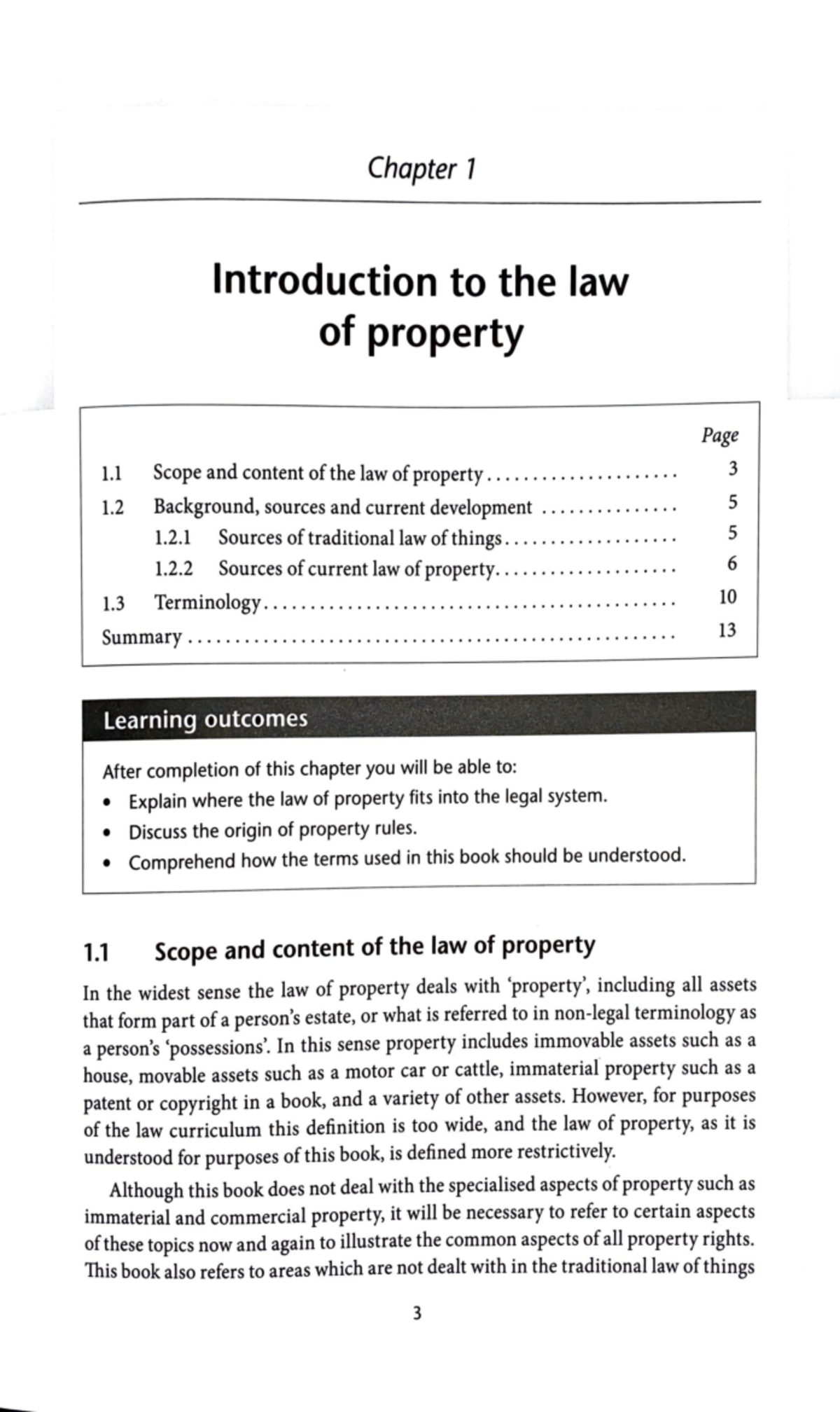 Law of Property - Detailed Overview in Chapter 1 - Studocu
