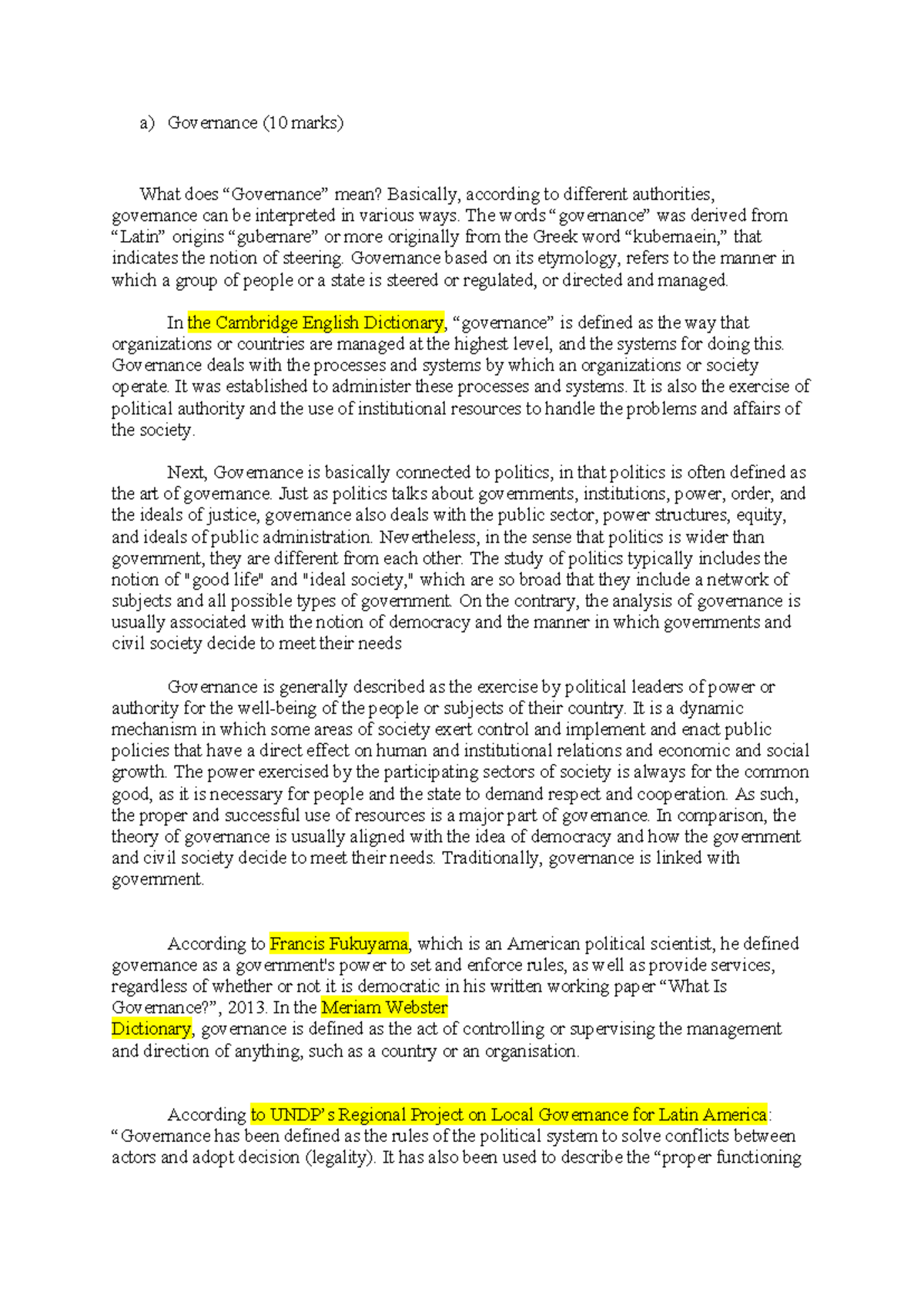 Tutorial 1: Governance and Politics Guided Answers (POL 101) - Studocu