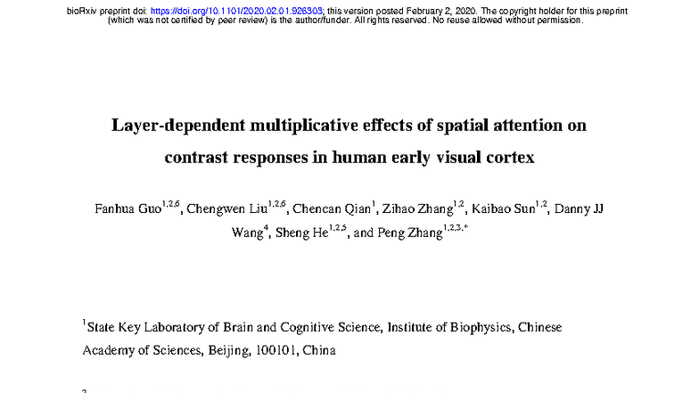 Multiplicative Effects of Spatial Attention on Contrast Responses in ...