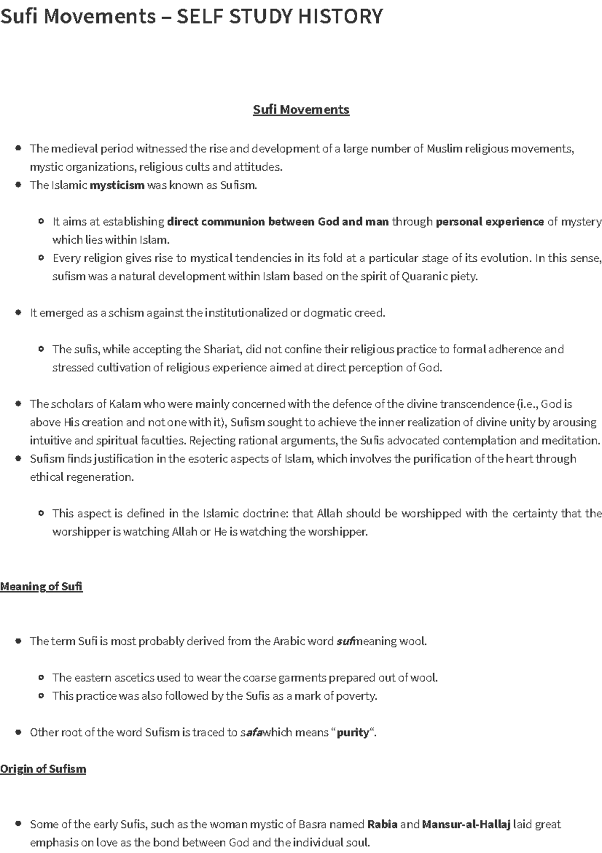 Sufi Movements: A Study on Sufism and Its Orders - SELF STUDY HIST 101 ...