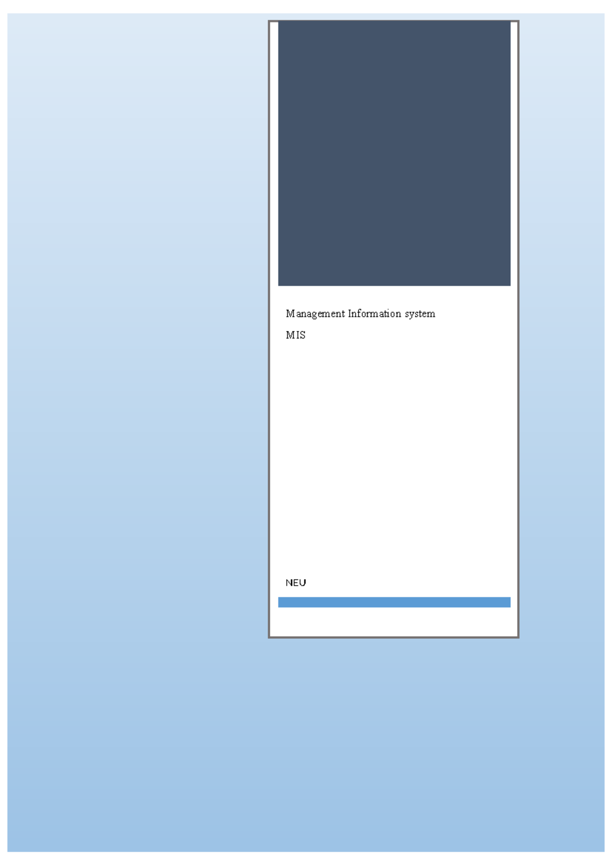 Final Exam Notes - Management Information Systems (MIS) - NEU - Studocu