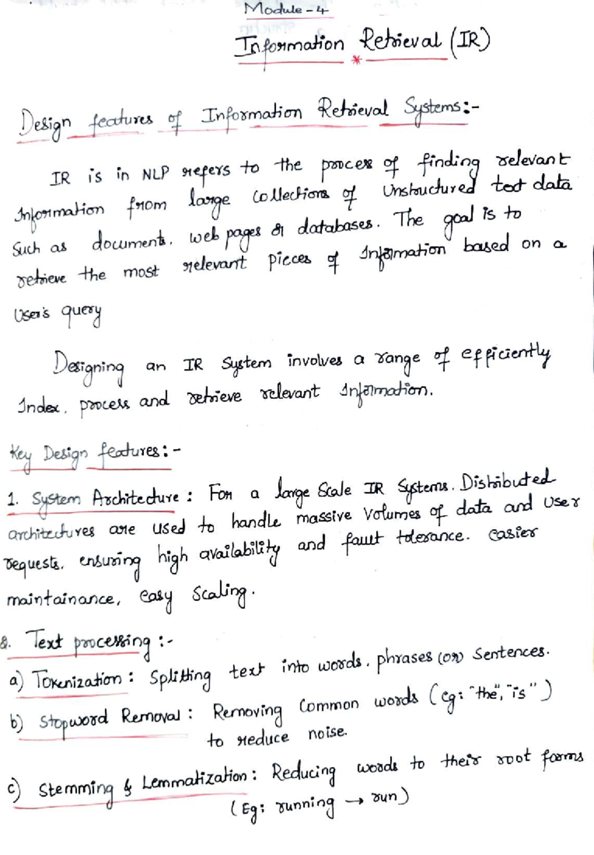 Module 4: Information Retrieval (IR) System Design Features - Studocu