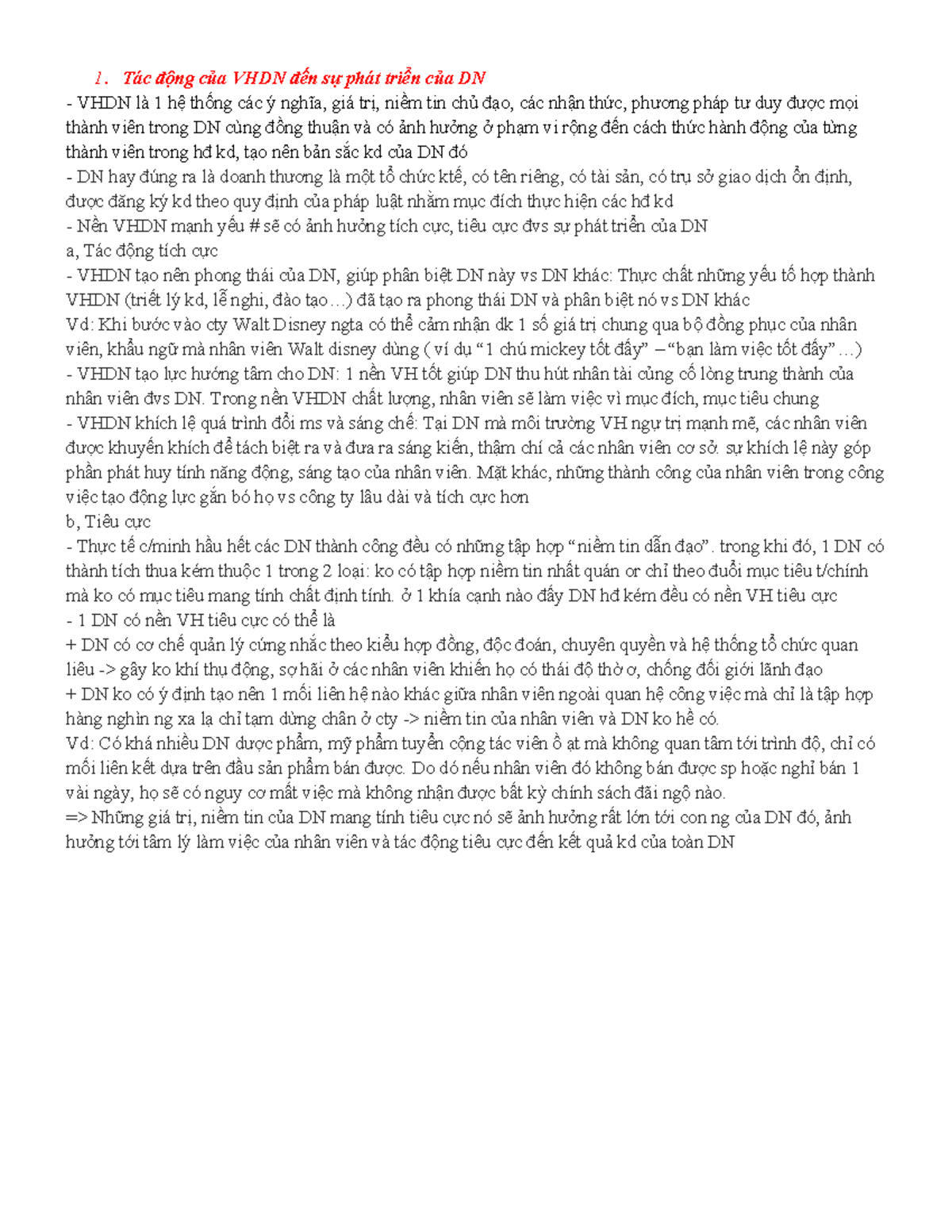 VHDN - Tác Động và Các Yếu Tố Hình Thành Văn Hóa Doanh Nghiệp - Document Preview