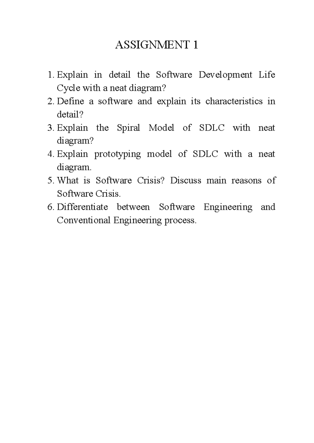 Software Engineering Assignment 1 - Computer science - ASSIGNMENT 1 ...