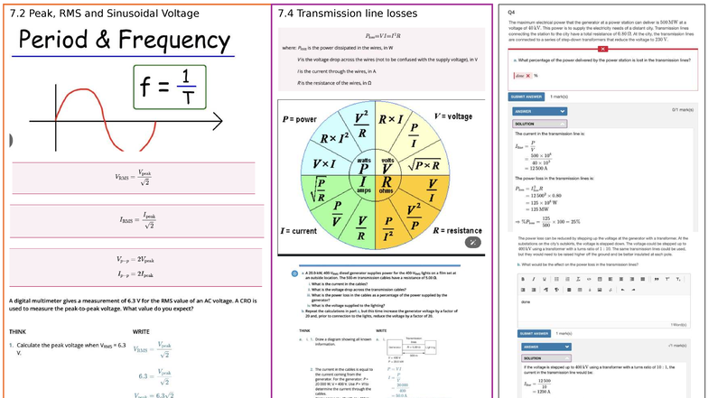 Cheat Sheet for 7.2-7.4: Voltage, Losses & Transformers (6,7) - Studocu