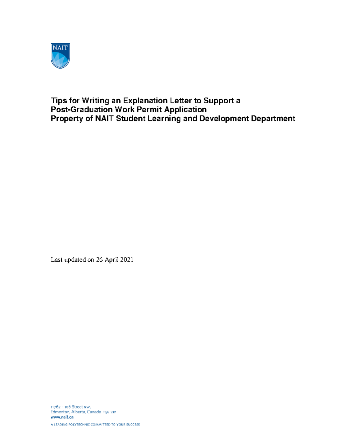 PGWP Application: Writing an Effective Explanation Letter Guide - Studocu