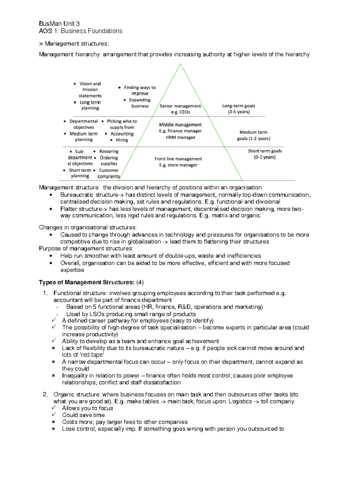 Bus Man U3AOS2 - business notes from last year - BusMan Unit 3 AOS 1 ...