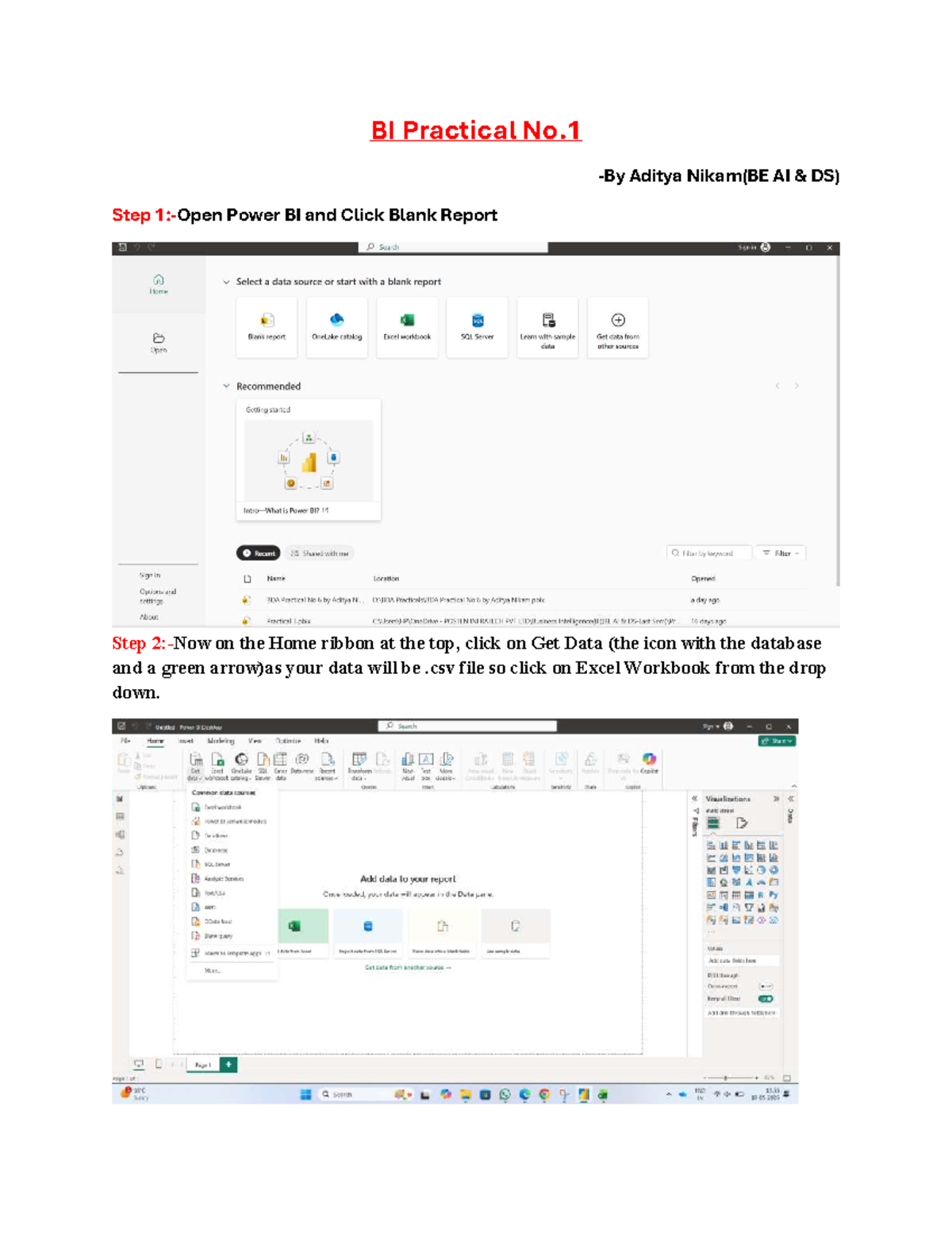 BI Practical 1: Step-by-Step Guide to Power BI ETL Process - Studocu