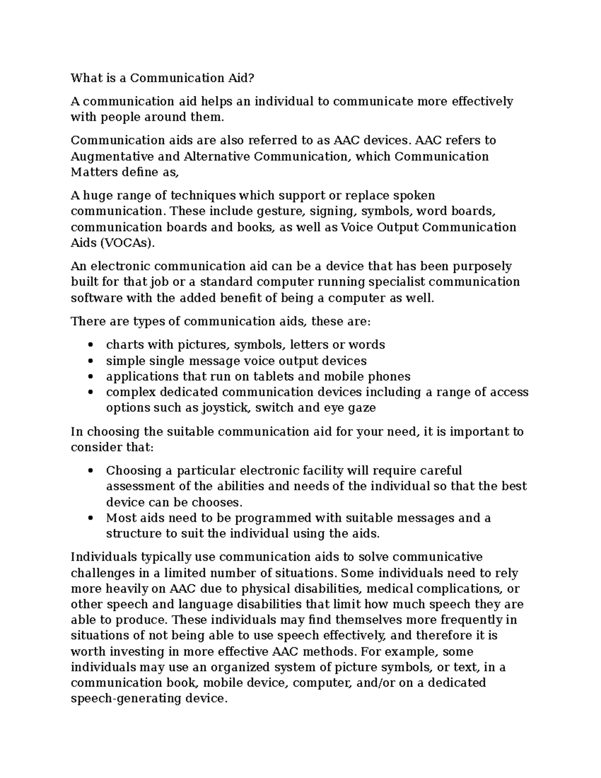 Communication Strategies in AAC: A Comprehensive Overview - Studocu