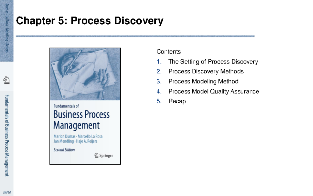 Chapter 05: Process Discovery & Analysis Methods in Business Processes ...