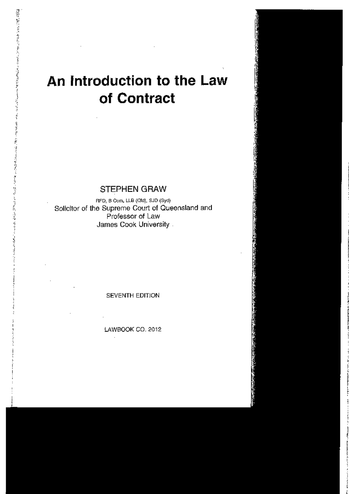 Session 2 - Reading 1 - An Introduction to the Law of Contract STEPHEN ...