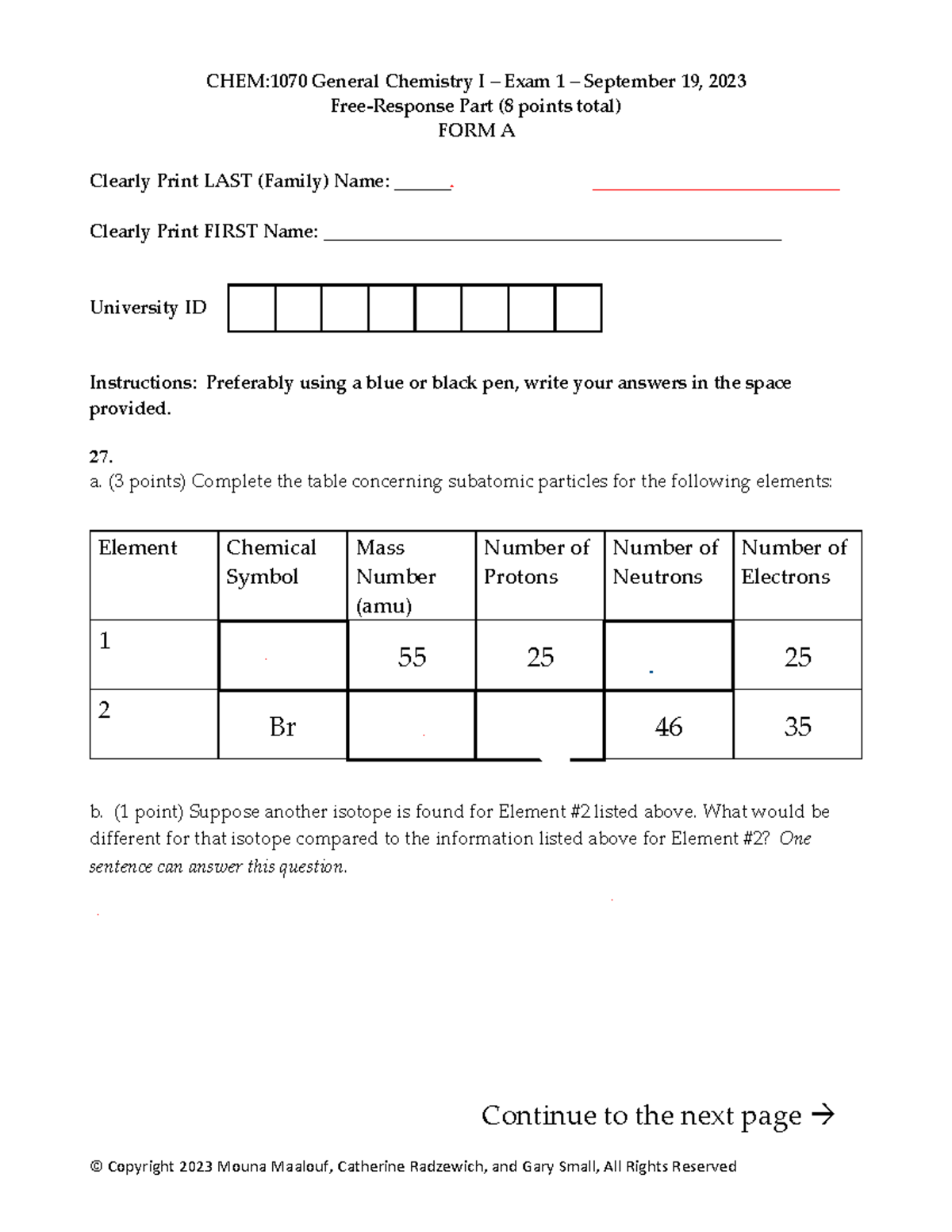 CHEM:1070 General Chemistry I Exam 1 Study Guide - Studocu