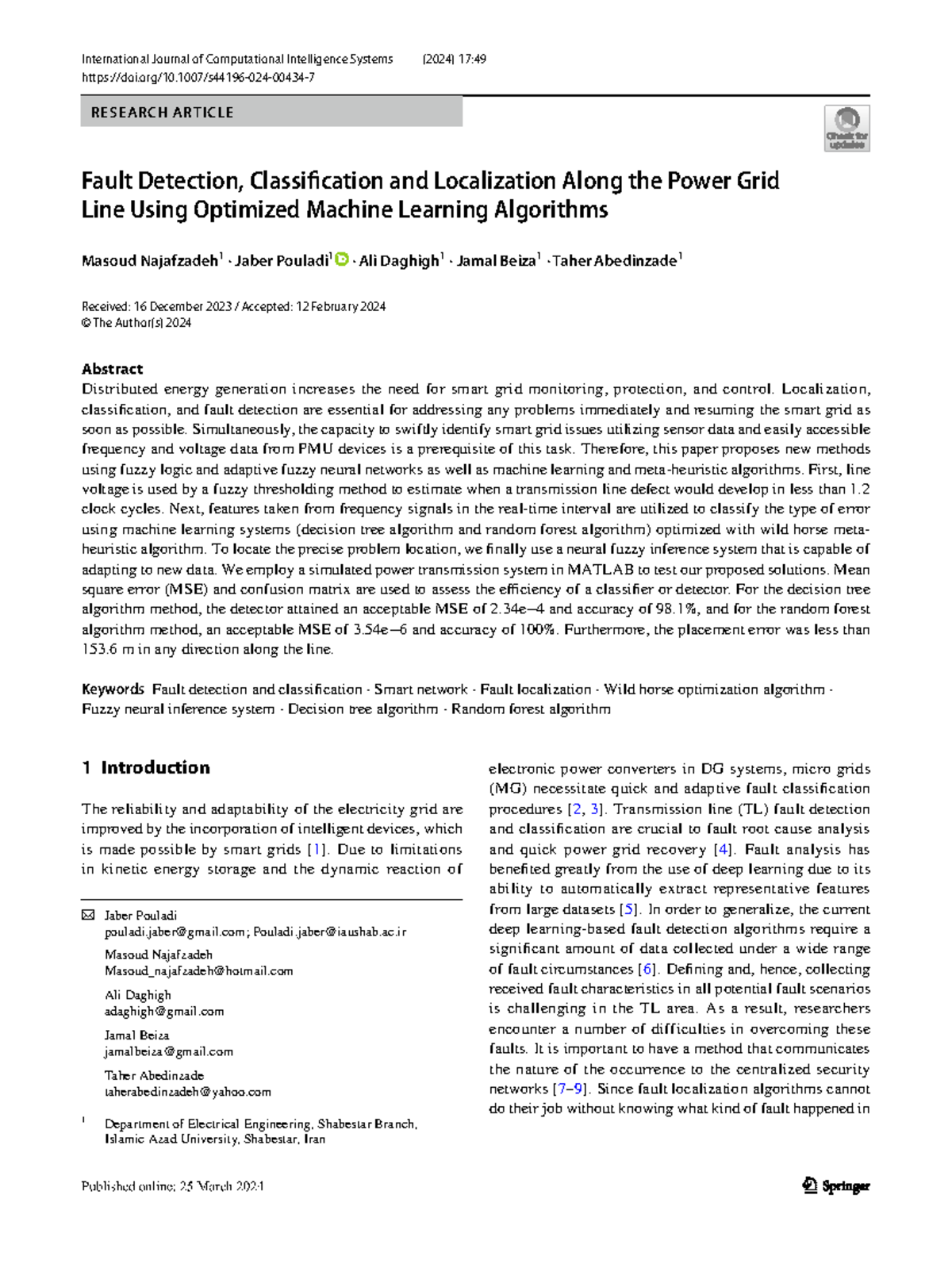 Fault Detection, Classification, and Localization in Power Grids Using ...
