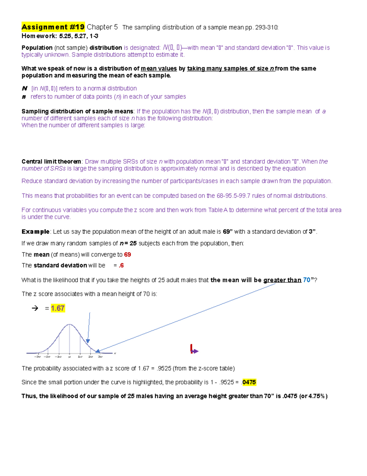 UA Stat Assignment #19: Sampling Distribution & Mean Values Analysis ...