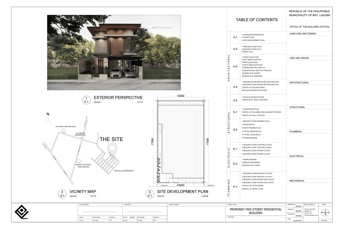 Proposed Two-Storey Residential Building Plans (JNCPDB) - Studocu
