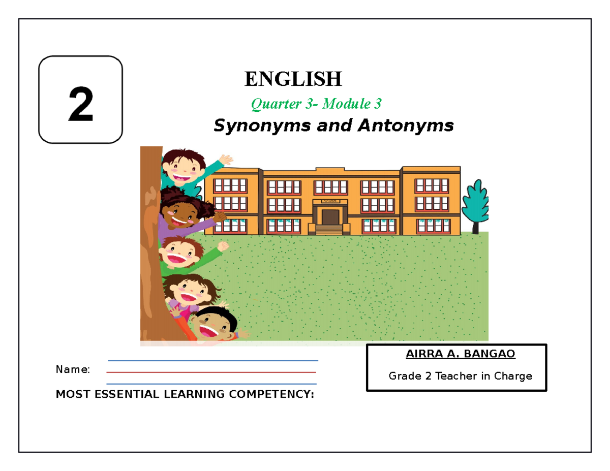 WEEK 3 - WEEK 3 ENGLISH 2 QUARTER 3 - ENGLISH Quarter 3- Module 3 ...