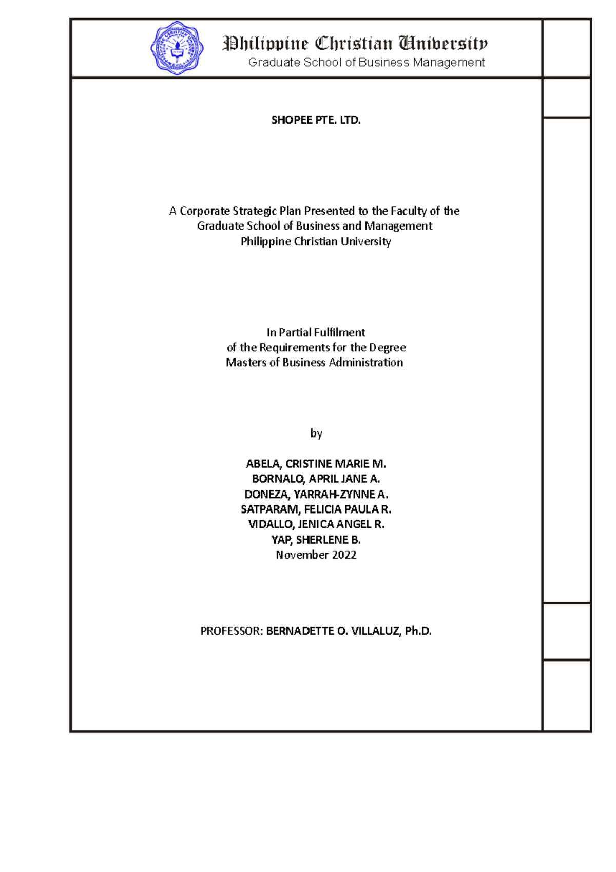 Strategic Management Plan for Shopee: MBA Case Study Analysis - Studocu