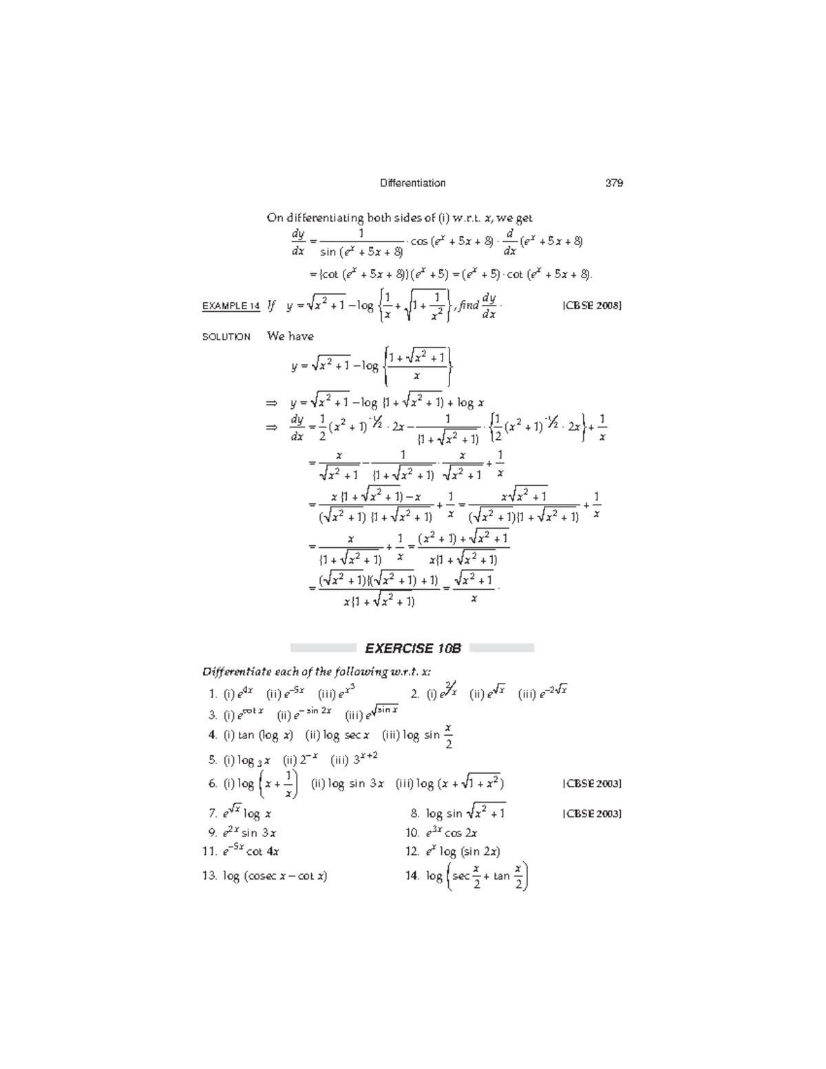 Senior Secondary Mathematics Class 12: Differentiation Notes - Studocu