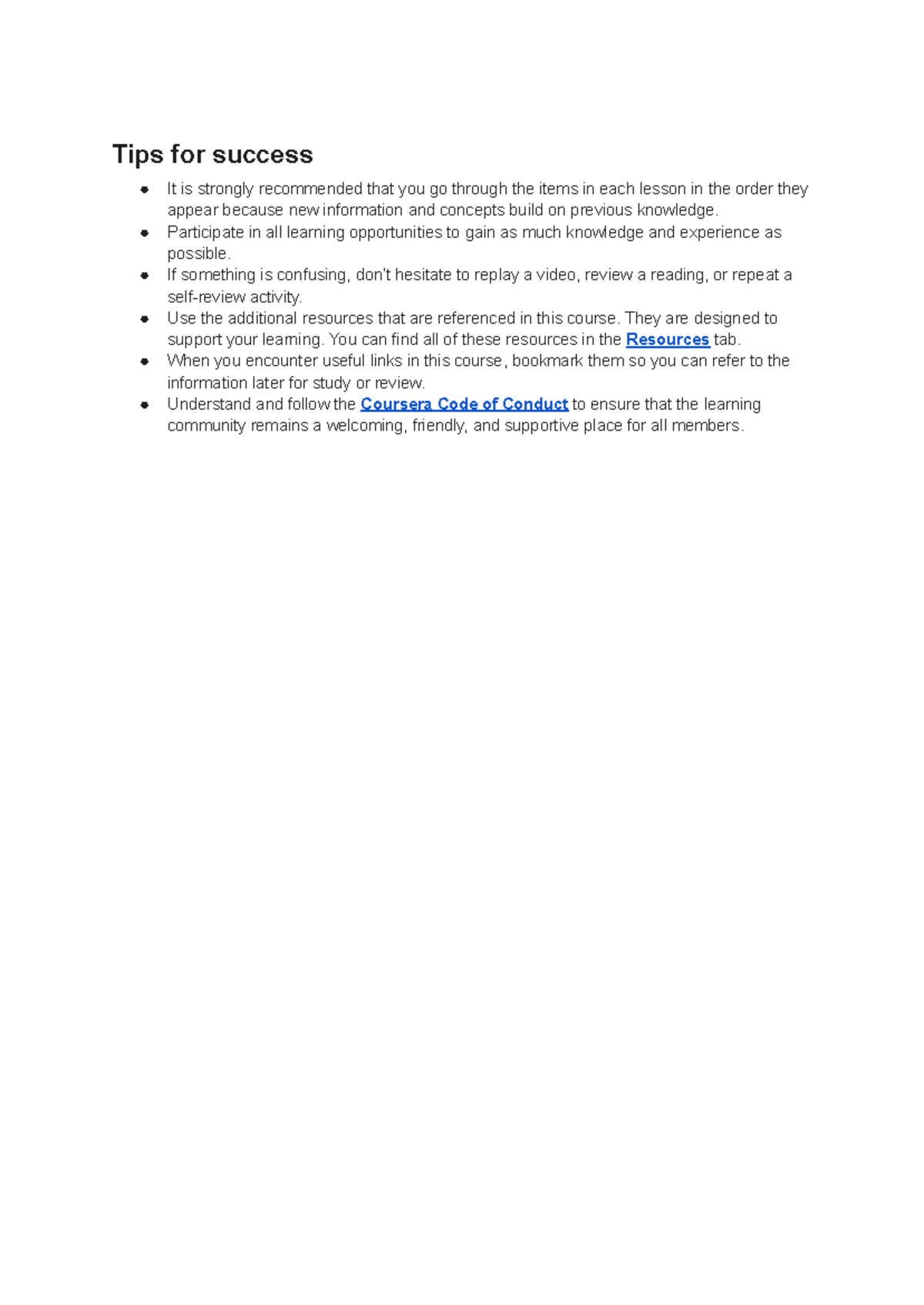 Tips for Success - Module 4: Organizing & Protecting Data - Studocu