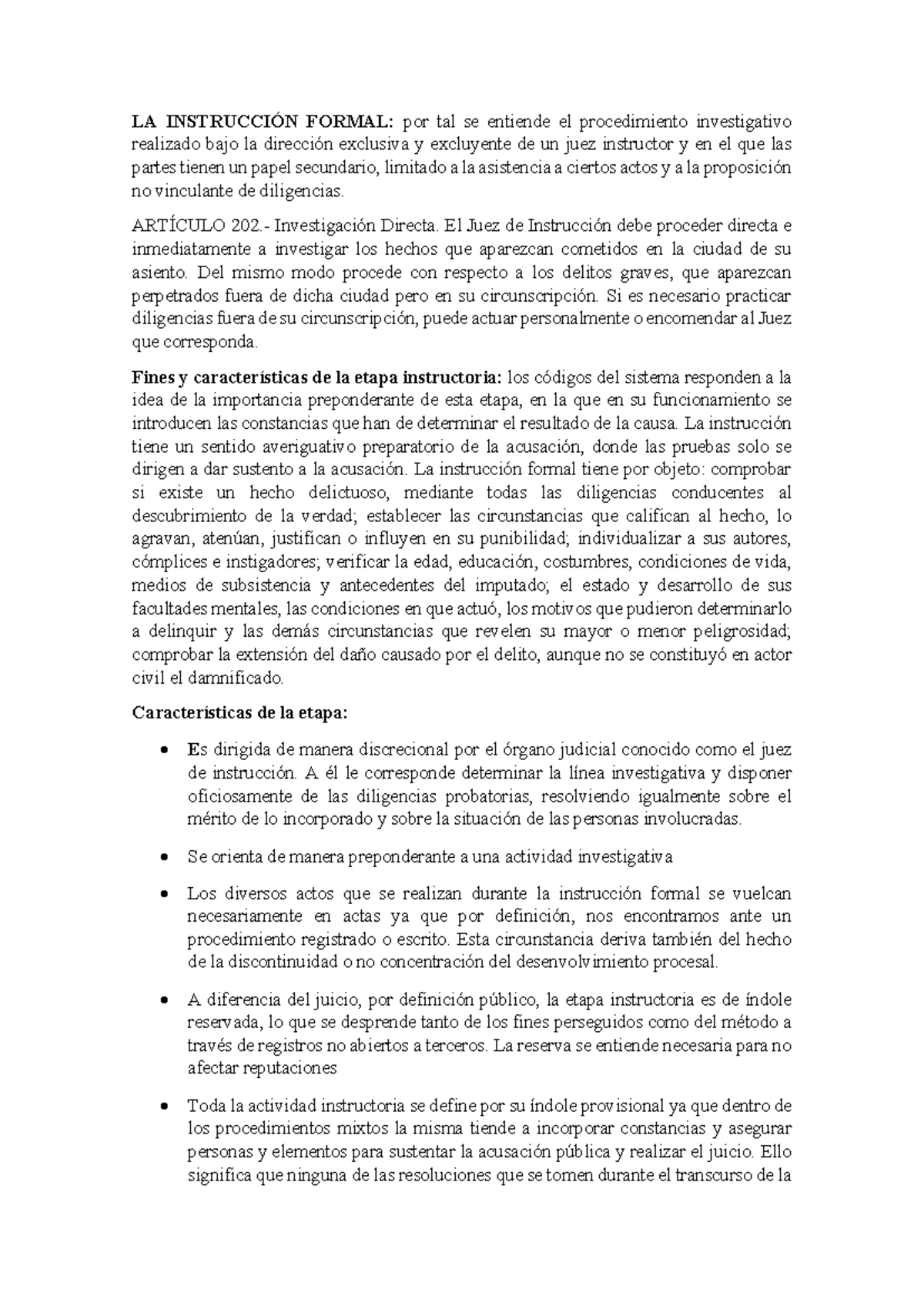 LA INSTRUCCIÓN FORMAL EN LA INVESTIGACIÓN PENAL: PROCESO Y ...