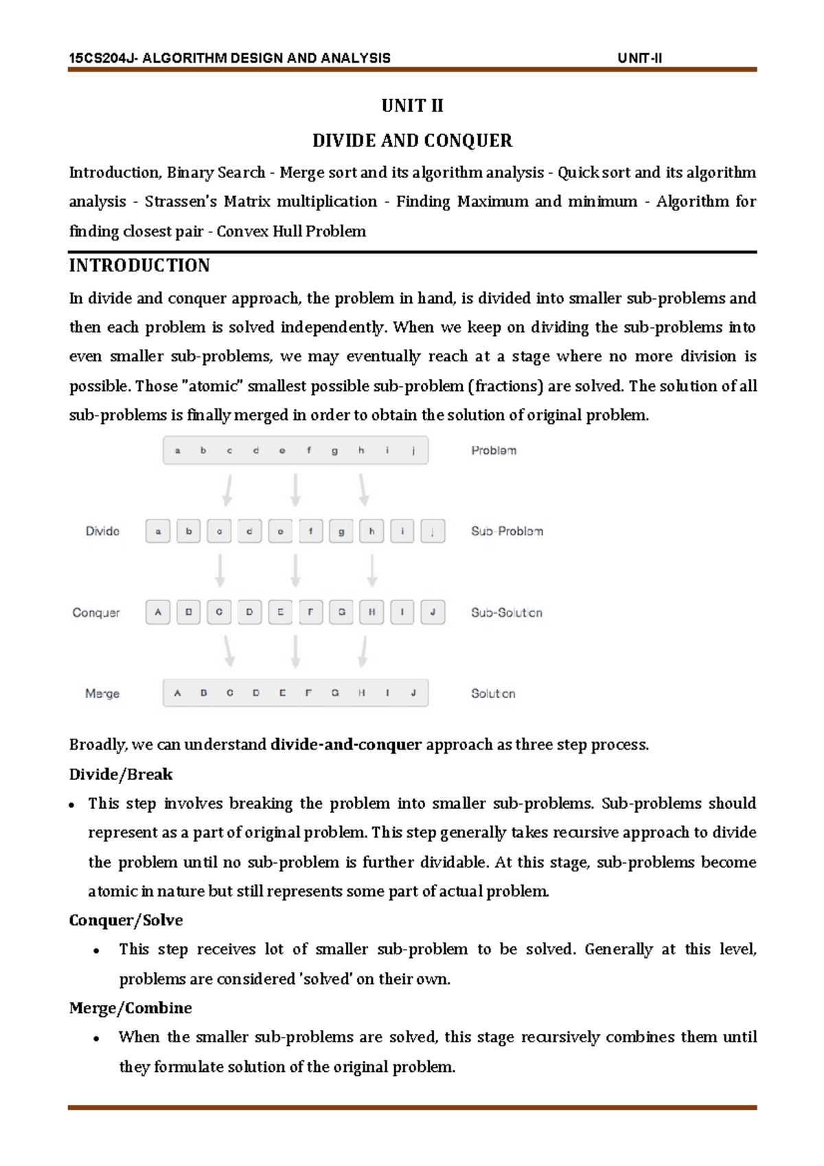 Unit 2: Divide and Conquer Algorithms - Binary Search, Merge Sort ...