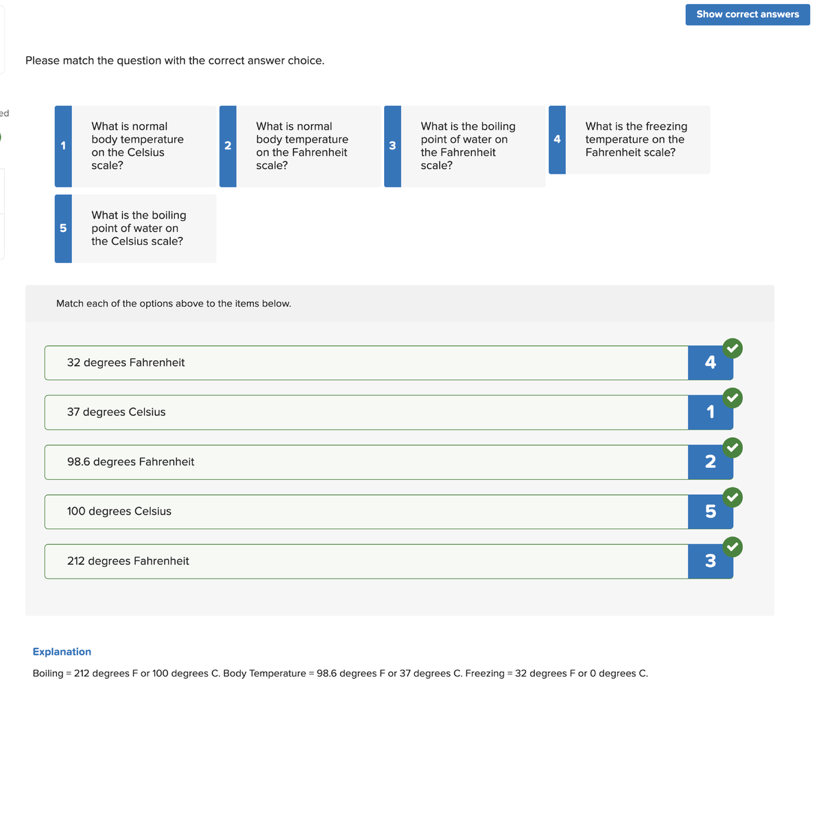 Quiz: Fahrenheit to Celsius Conversion - Correct Answers Matching - Studocu
