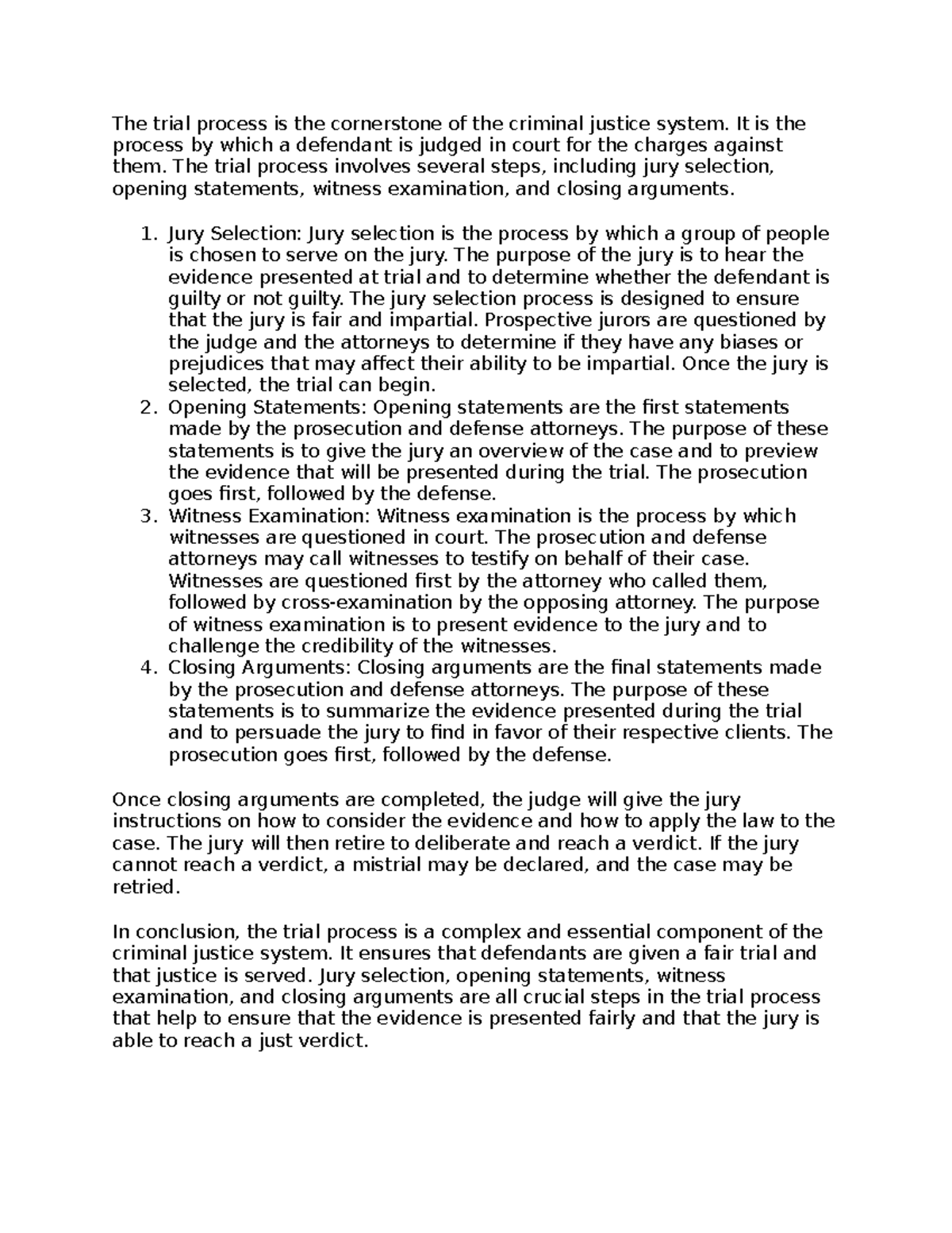 The Trial Process: Key Stages and Significance in Criminal Justice ...