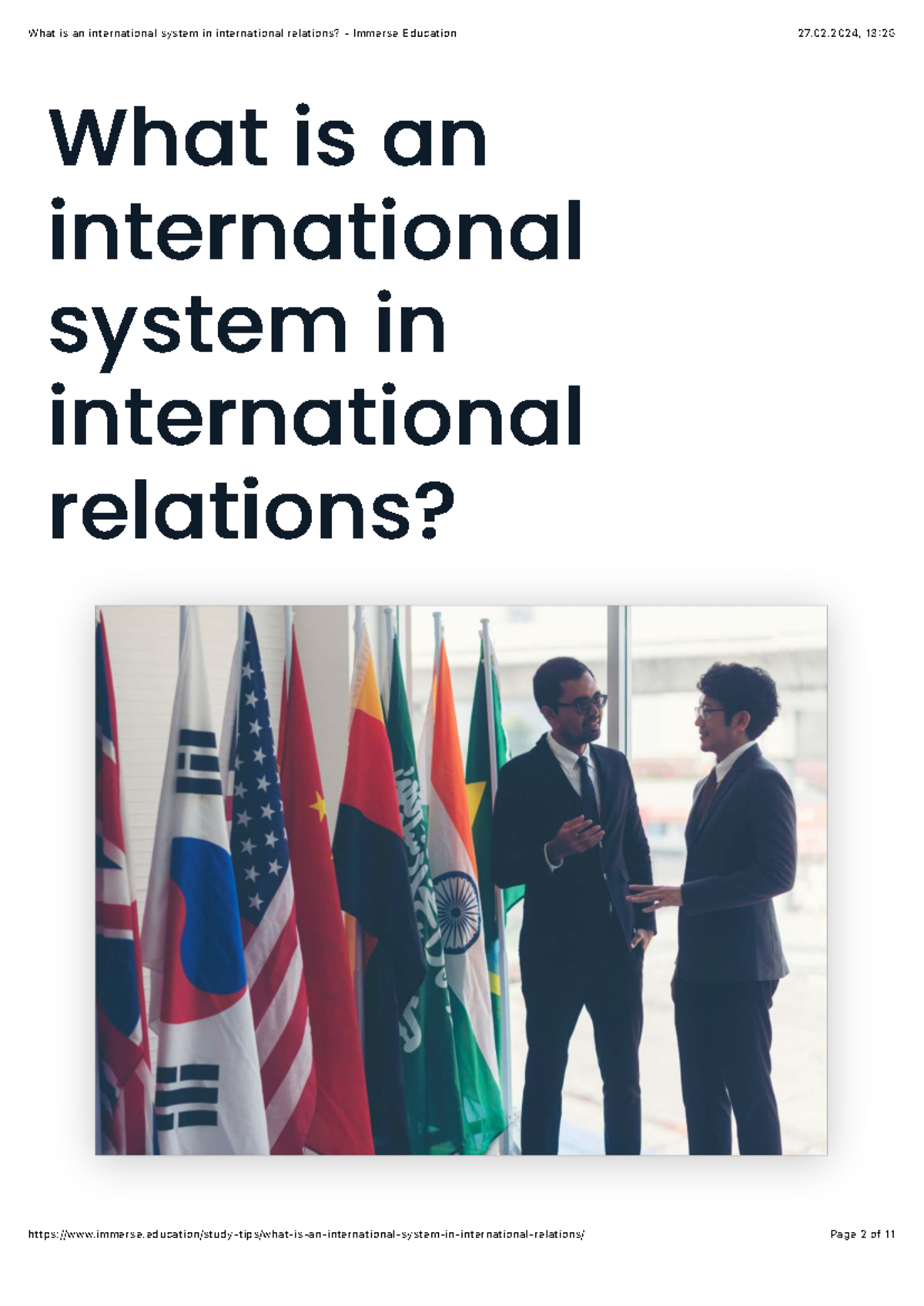 International System in IR: Key Concepts & Dynamics - Immerse - Studocu