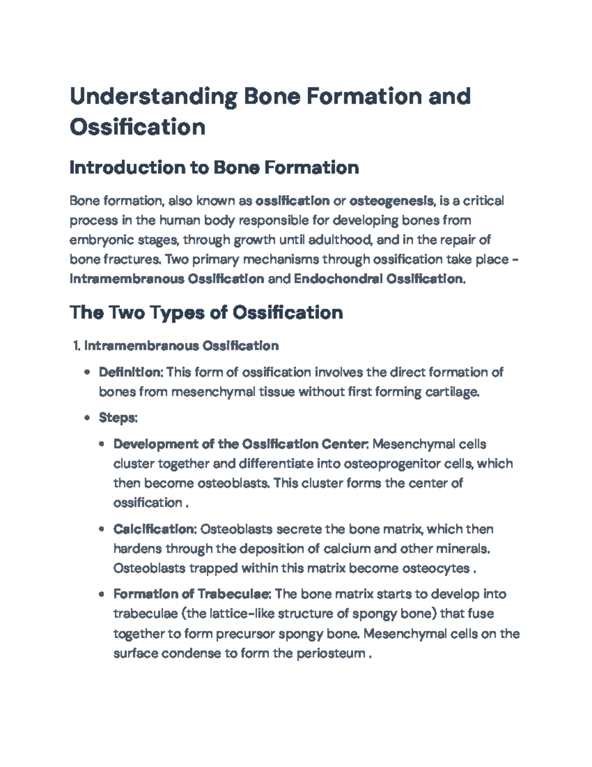 Understanding Bone Formation and Ossification in Human Development ...