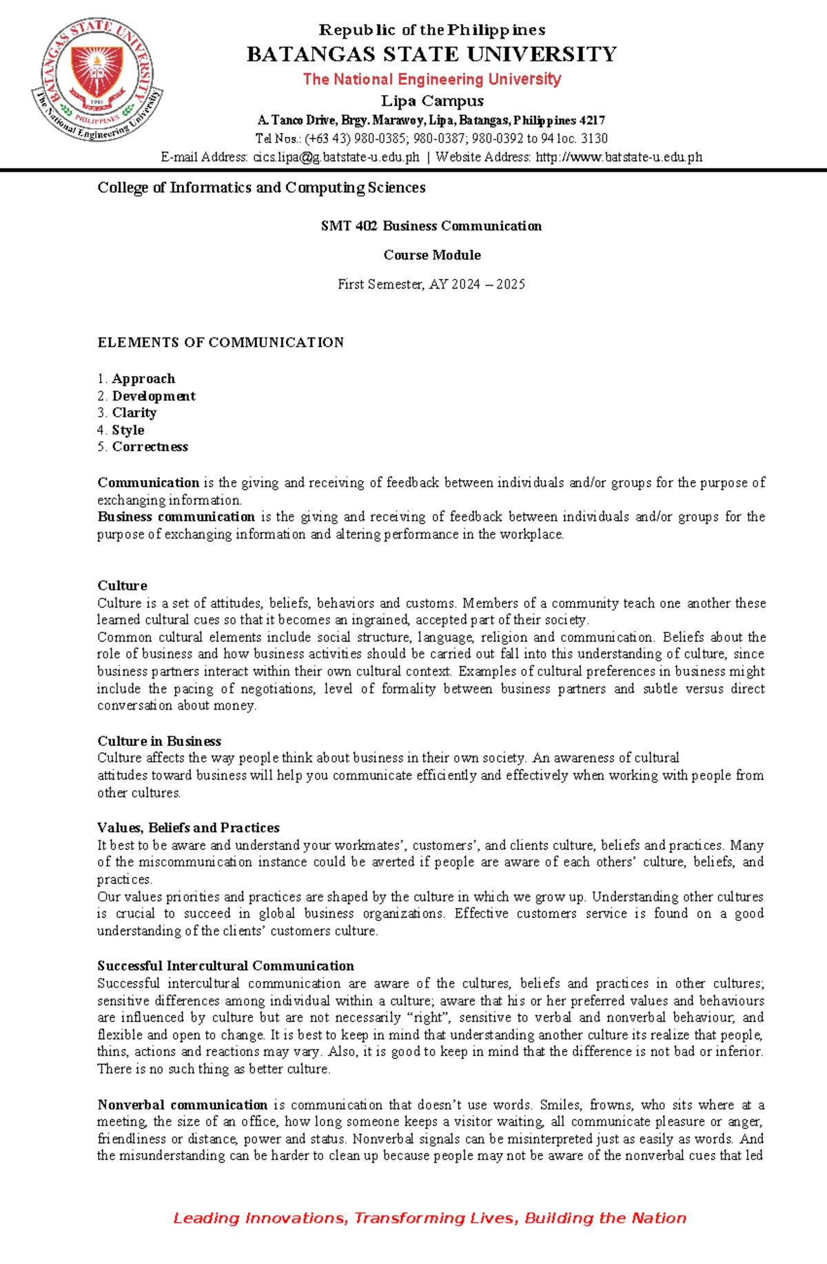 COMM 101: Business Communication Notes - Key Concepts & Skills - Studocu
