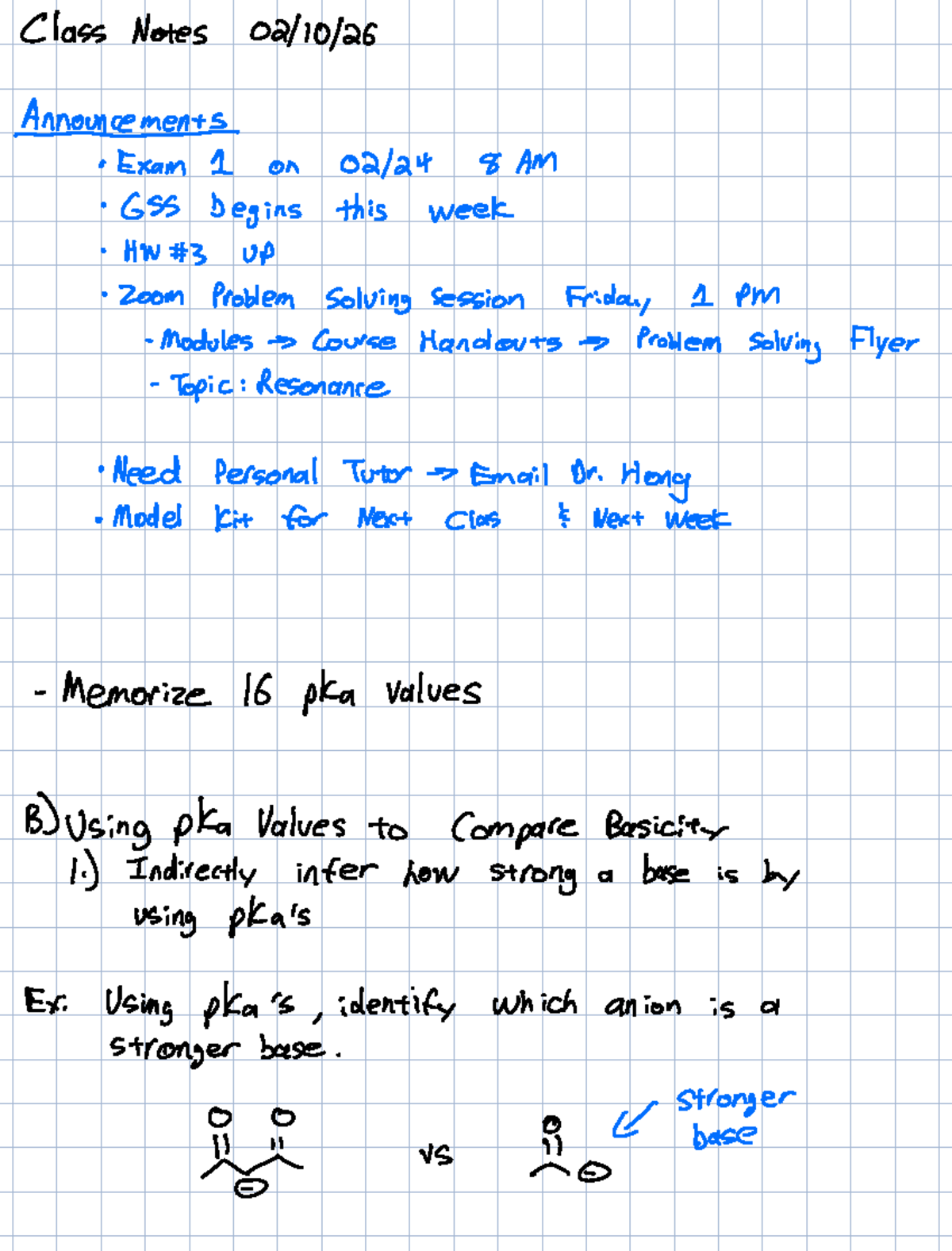 Class Notes on Resonance and Acidity Factors - Studocu