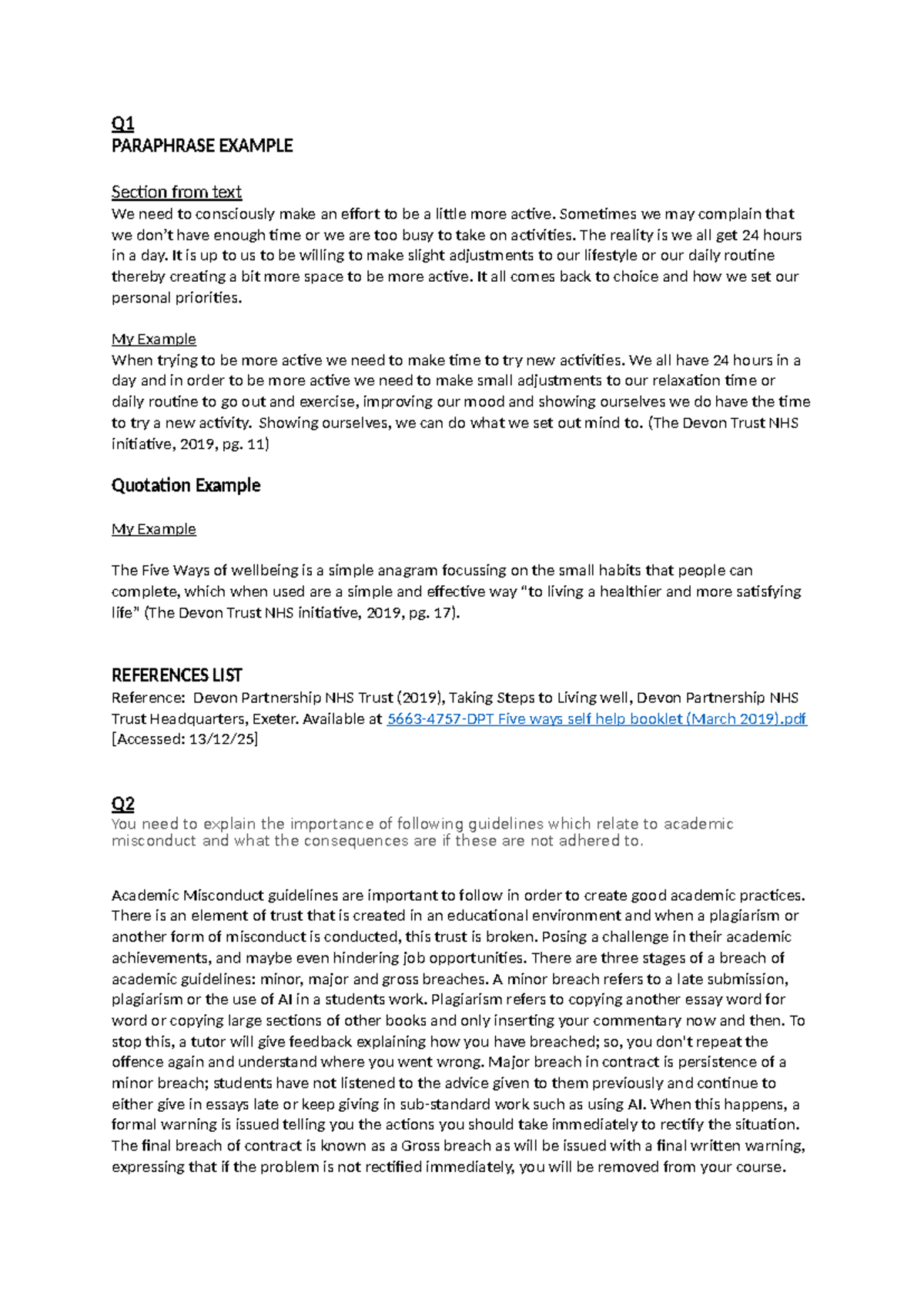 Q1 & Q2: Academic Writing Skills & Misconduct Guidelines Overview - Studocu