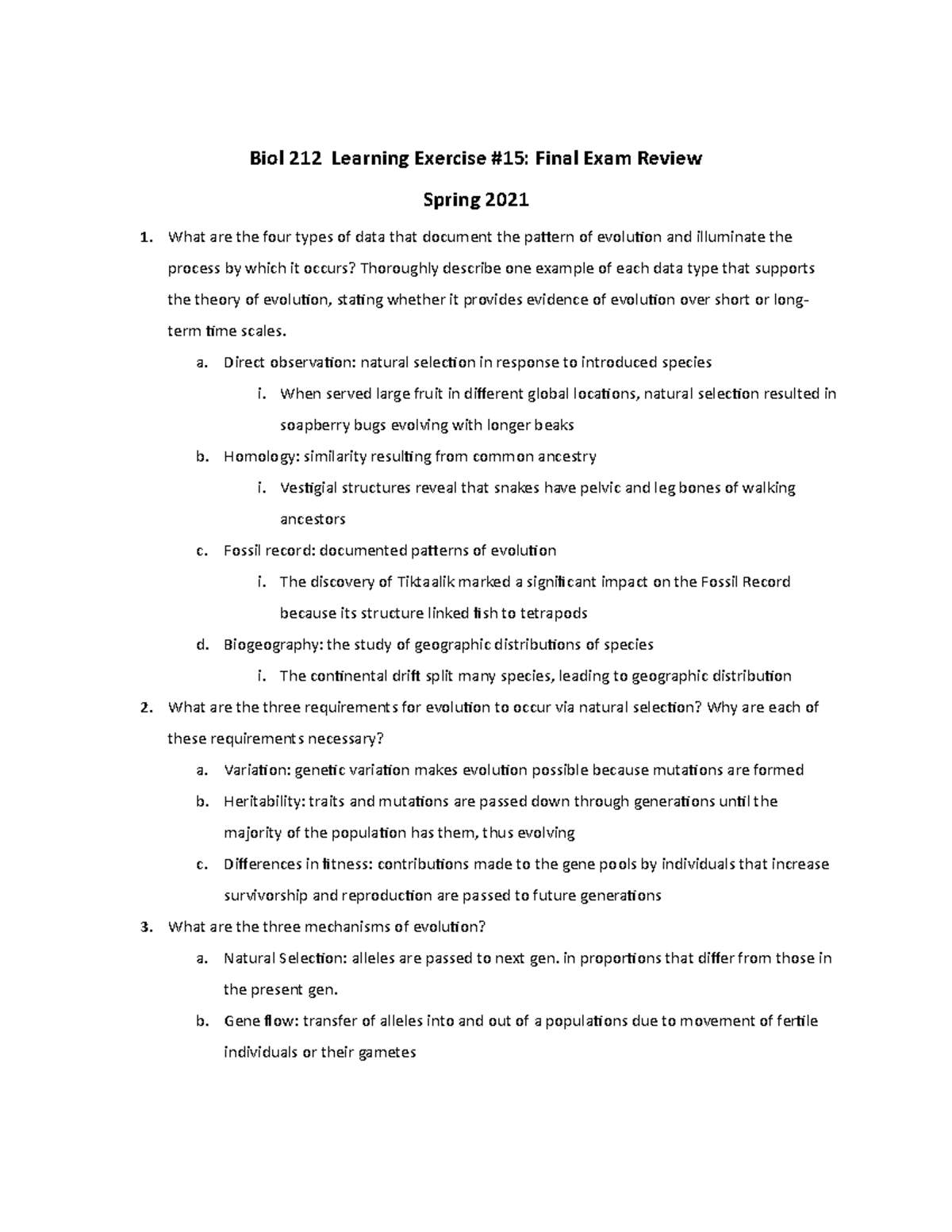 Biol 212 Final Exam Review: Top 10 Plant Biology Facts - Studocu