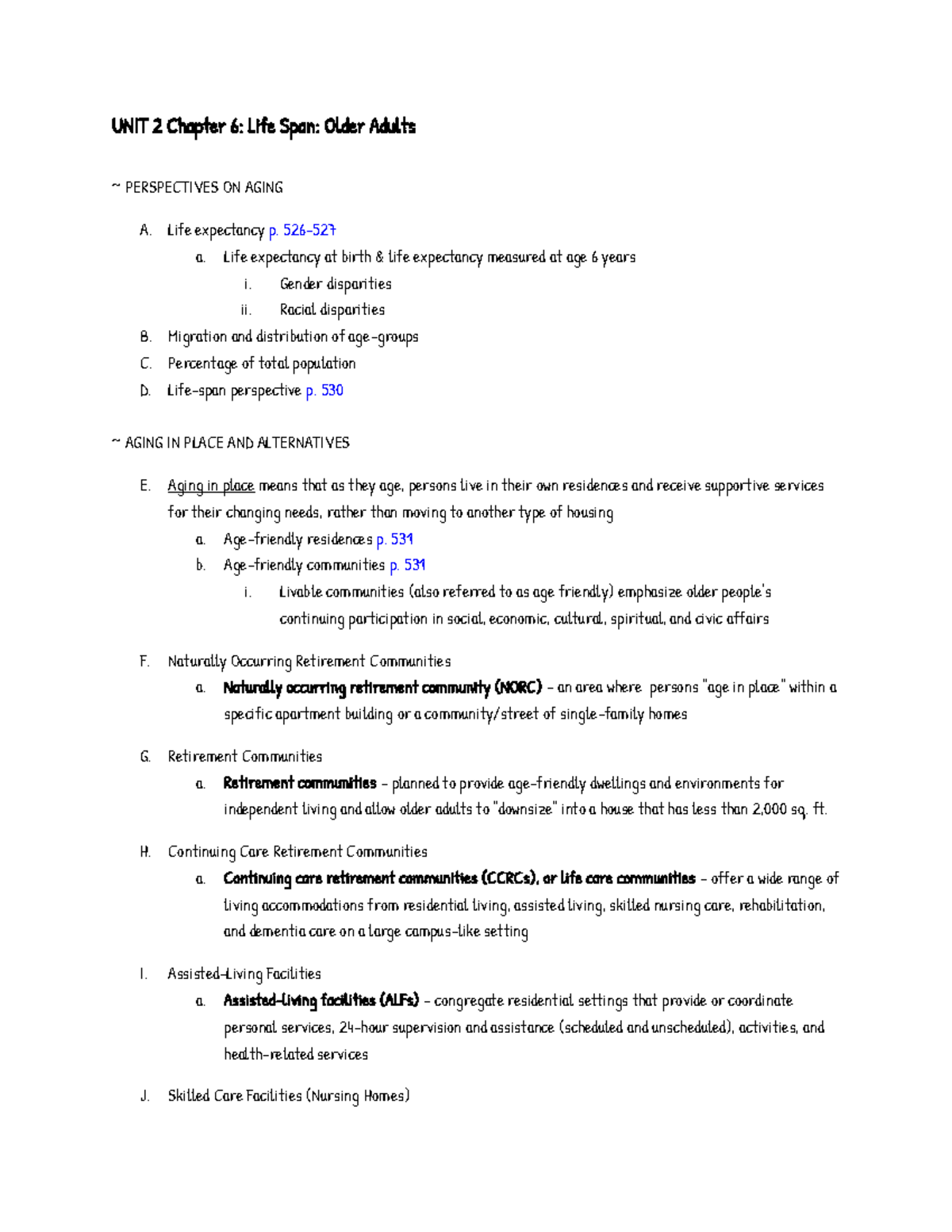 NRS 104 Unit 2 Chapter 6: Aging Perspectives and Health Issues - Studocu