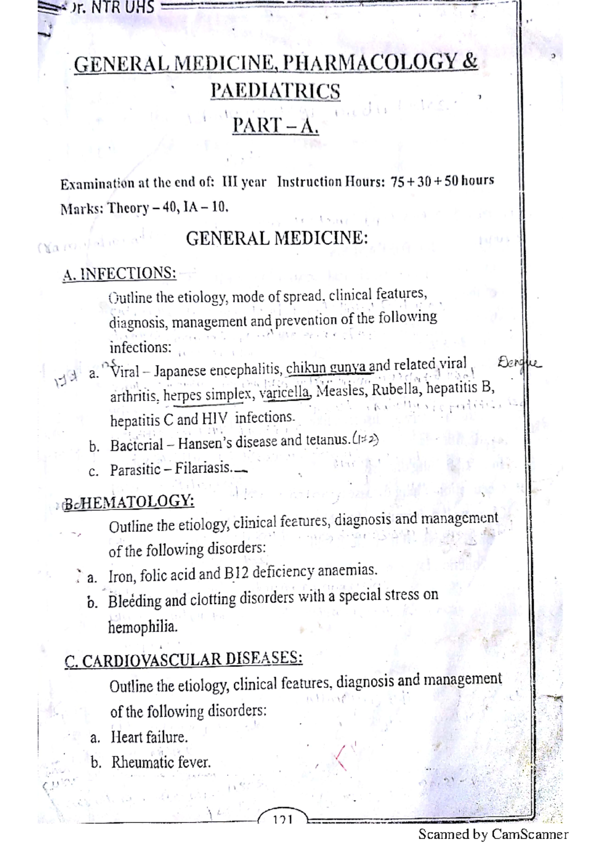 NTR UHS General Medicine, Pharmacology & Paediatrics Syllabus Notes ...
