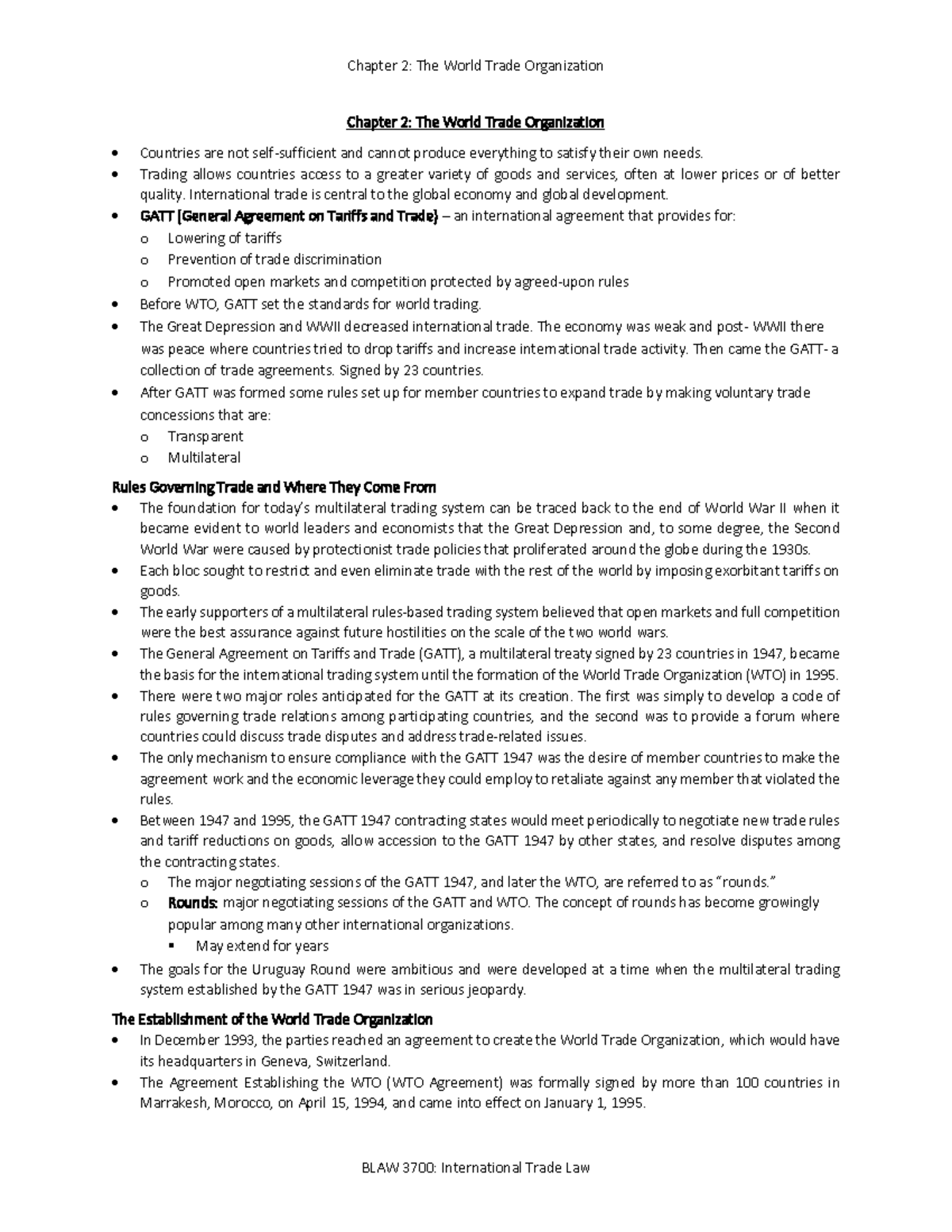 3700 Chapter 2 Notes - BUSN 3700 - Douglas - Studocu