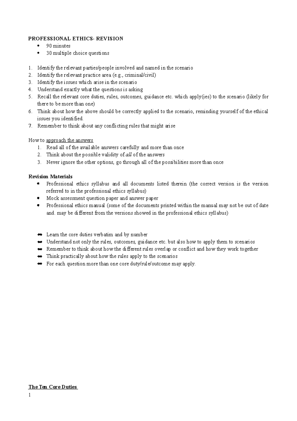 Professional Ethics Revision Notes - Ethics SYLLABUS Exam Prep - Studocu