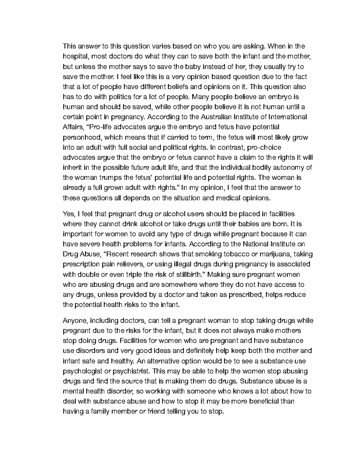 Assignment Discussion - 04 - This answer to this question varies based ...