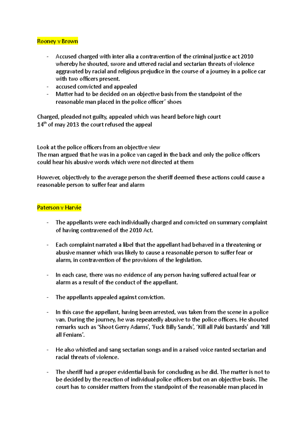 Criminal Law Tutorial 1: Key Cases and Concepts Overview - Studocu