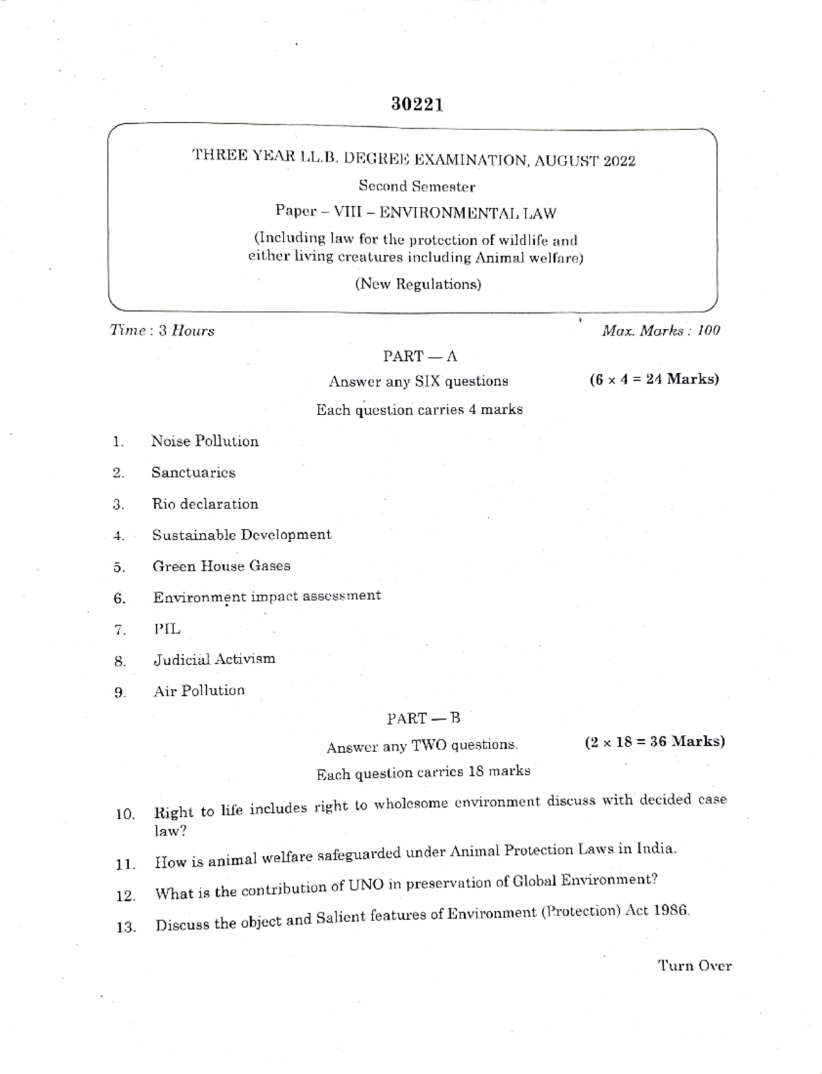 3 Year LLB 2nd Semester 2022 Question Paper Rayalaseema University ...