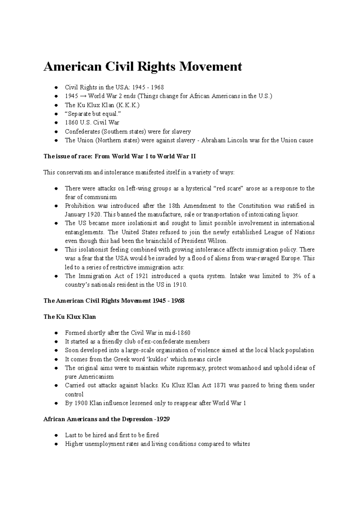 American Civil Rights Movement: Key Events and Figures (1945-1968 ...